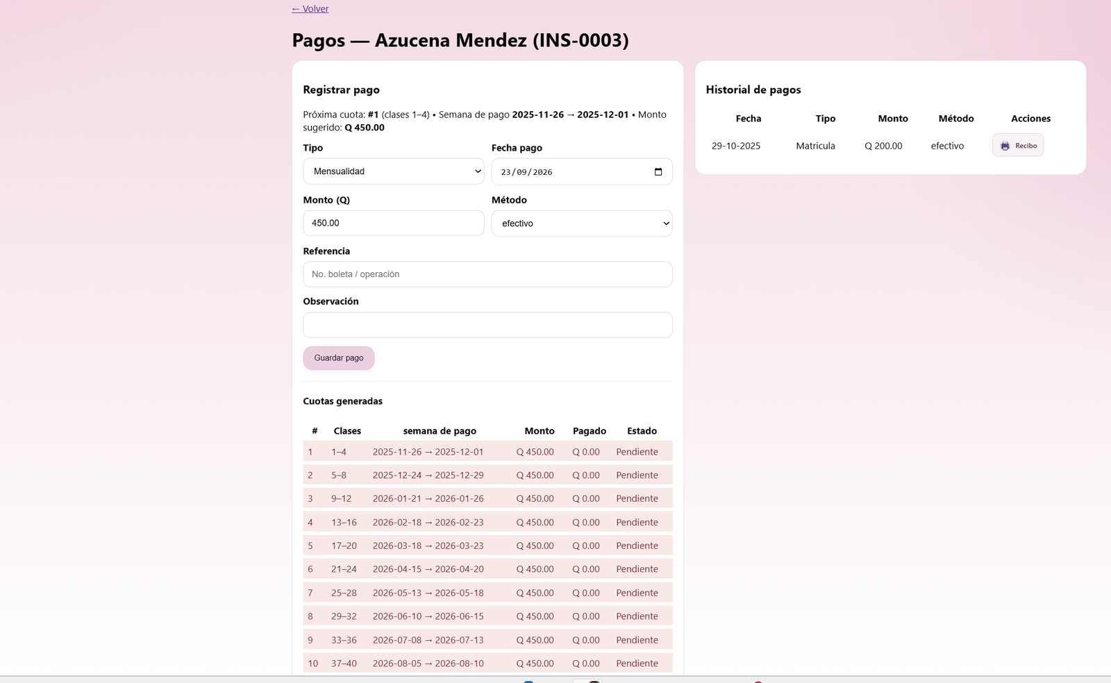 Captura de pantalla de Academia